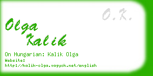 olga kalik business card